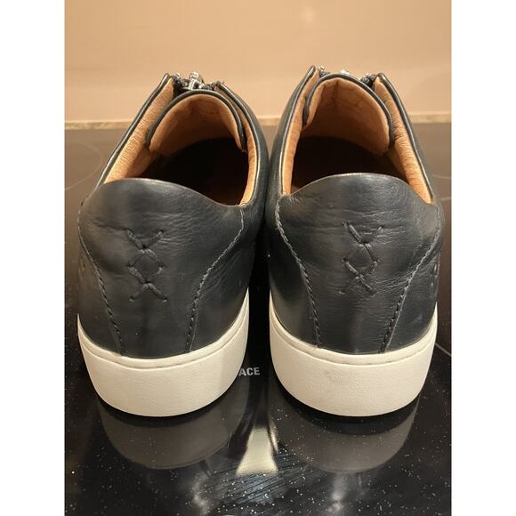 Frye Lena Zip Low Top Black Leather Zipper Sneaker Platform Shoes US W’s 9.5 - Picture 3 of 8